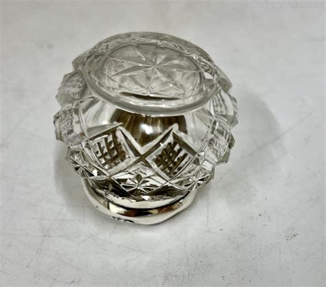 Vintage cut glass cigarette box/trinket box with silver cut 